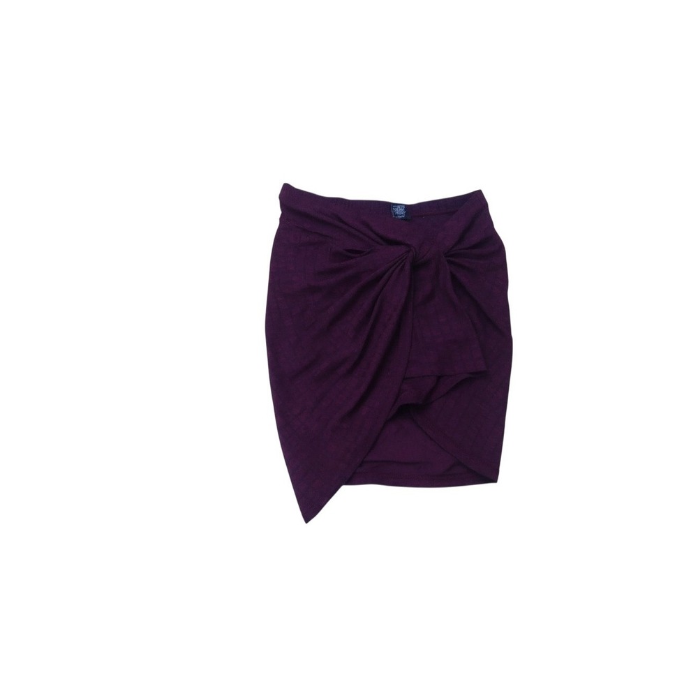 rue21 Sarong Skirt Womens M Purple Knot Front Asymmetrical Tulip Hem Mini